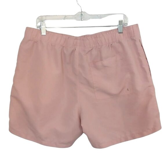 Forever 21 High Rise Elastic Waist Drawstring Swim Trunks Men XL Pink Shorts - Picture 2 of 4